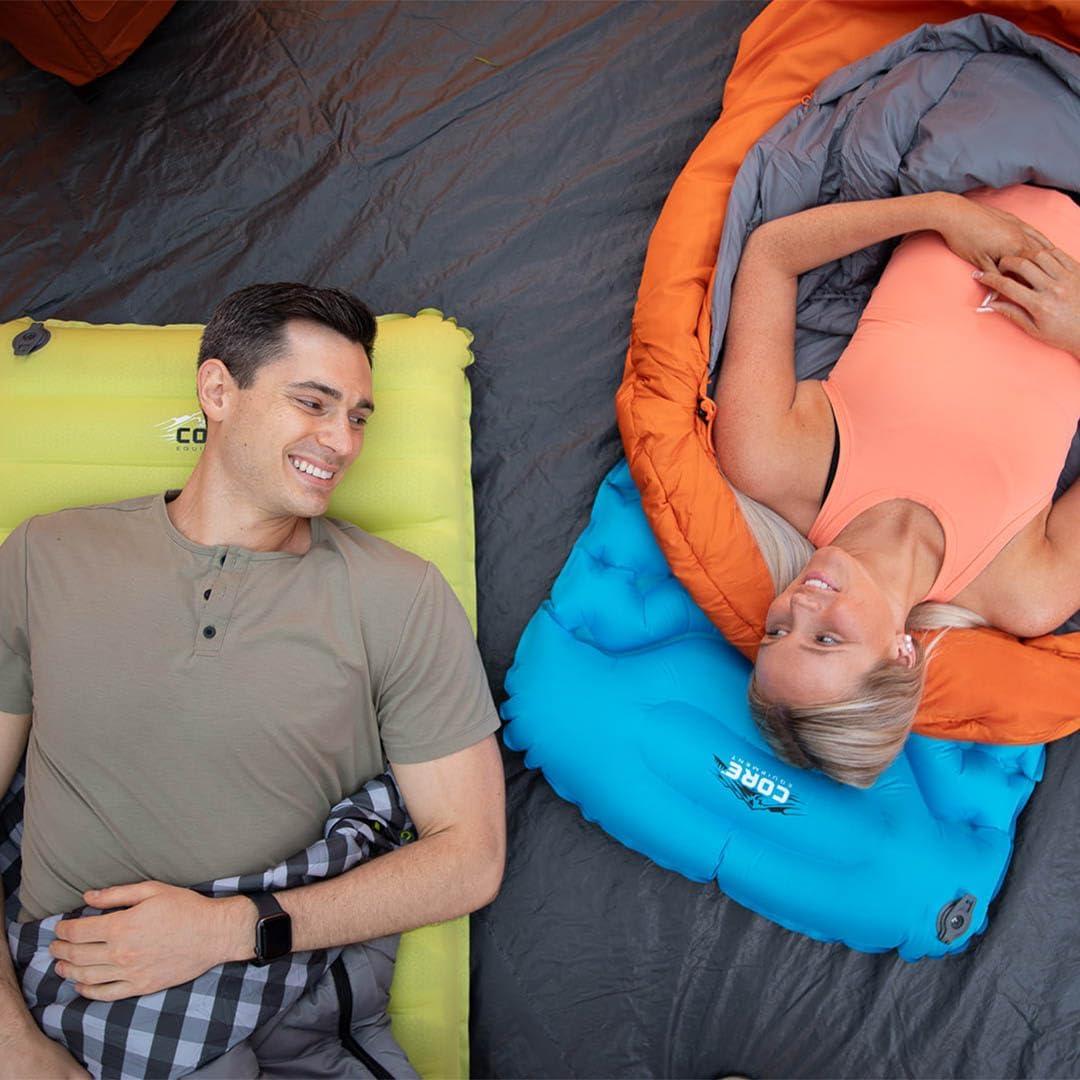 imageCORE Sleeping Pad for Camping Perfect Ultralight Sleeping Mat for Tents ampamp Camping Gear Lightweight ampamp Inflatable Blow Up Mattress for Travel Hiking ampamp Outdoor Use