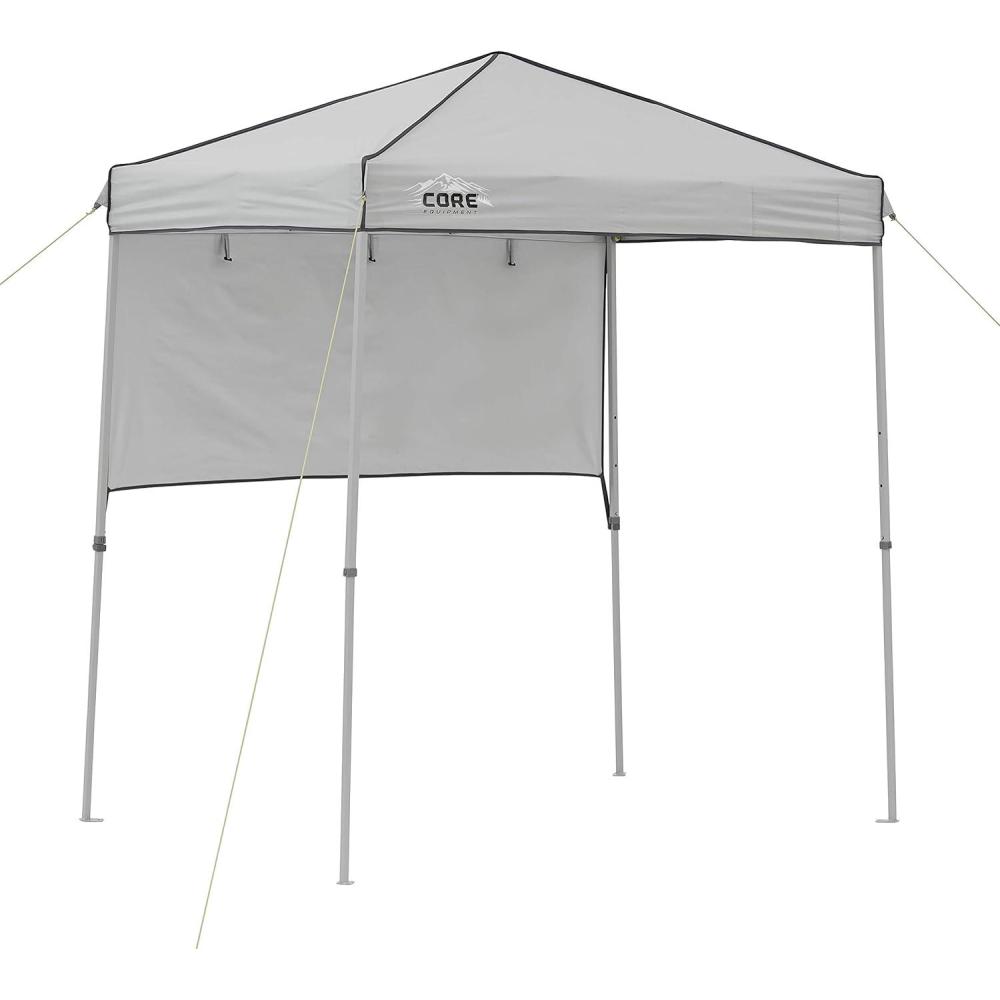 imageCORE 10 FT x 10 FT Instant Pop Up Canopy Tent  Portable Straight Leg Outdoor Gazebo Shelter with Wheeled Carry Bag  Perfect for Camping Beach Picnic Backyards BBQ Tailgate Patio and Party6 x 4 Instant Canopy with Half Sun Wall