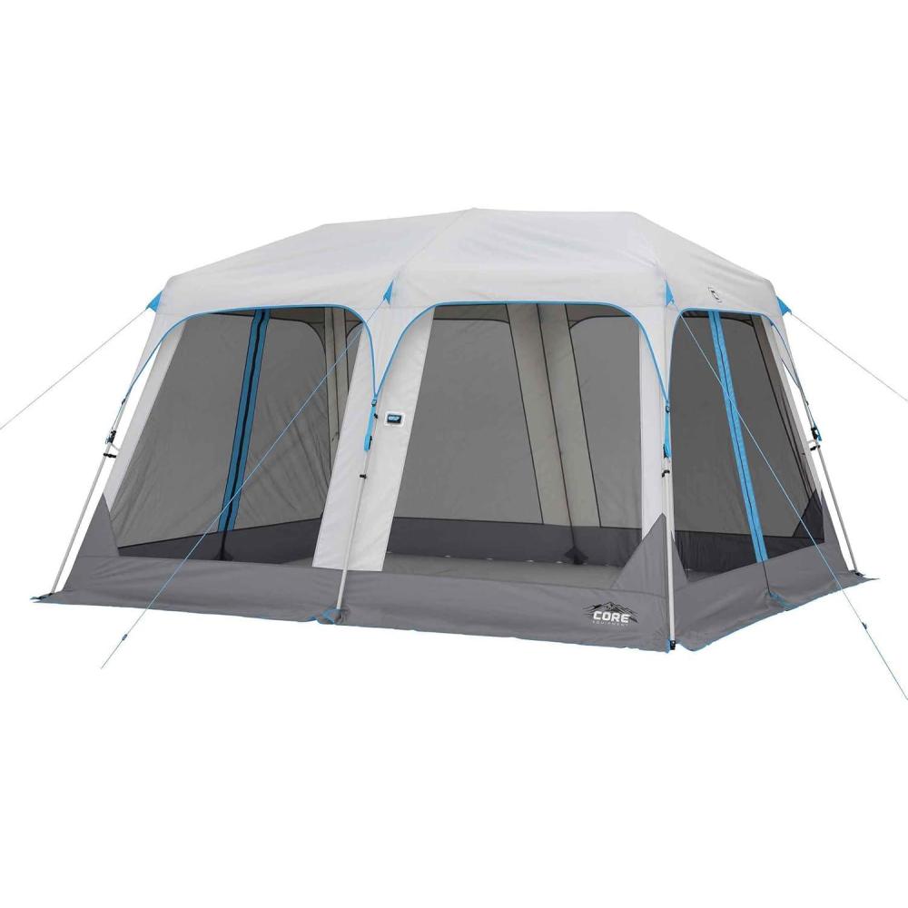 imageCORE 12x10 Instant Screen House  Folding and Portable Large Pop Up Canopy Shelter with Included Carry Bag  Perfect for Family Camping Outdoor Picnic Backyards BBQ Tailgate Patio and PartyLighted 12x10