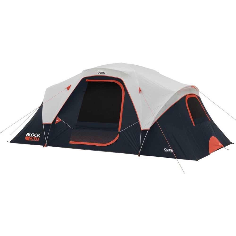 imageCORE Blackout 6 Person ampamp 9 Person Dome Tent  Best Car Camping Outdoor Family Camp Tent  Included Storage Pockets for Camping Accessories  Portable Tent for Camping with Carry Bag9 Person