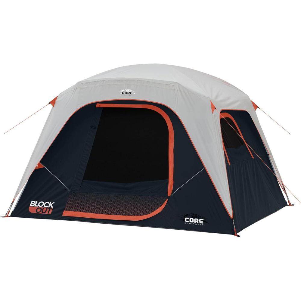 imageCORE Blackout 6 Person ampamp 9 Person Dome Tent Best Car Camping Outdoor Family Camp Tent Included Storage Pockets for Camping Accessories Portable Tent for Camping with Carry Bag6 Person