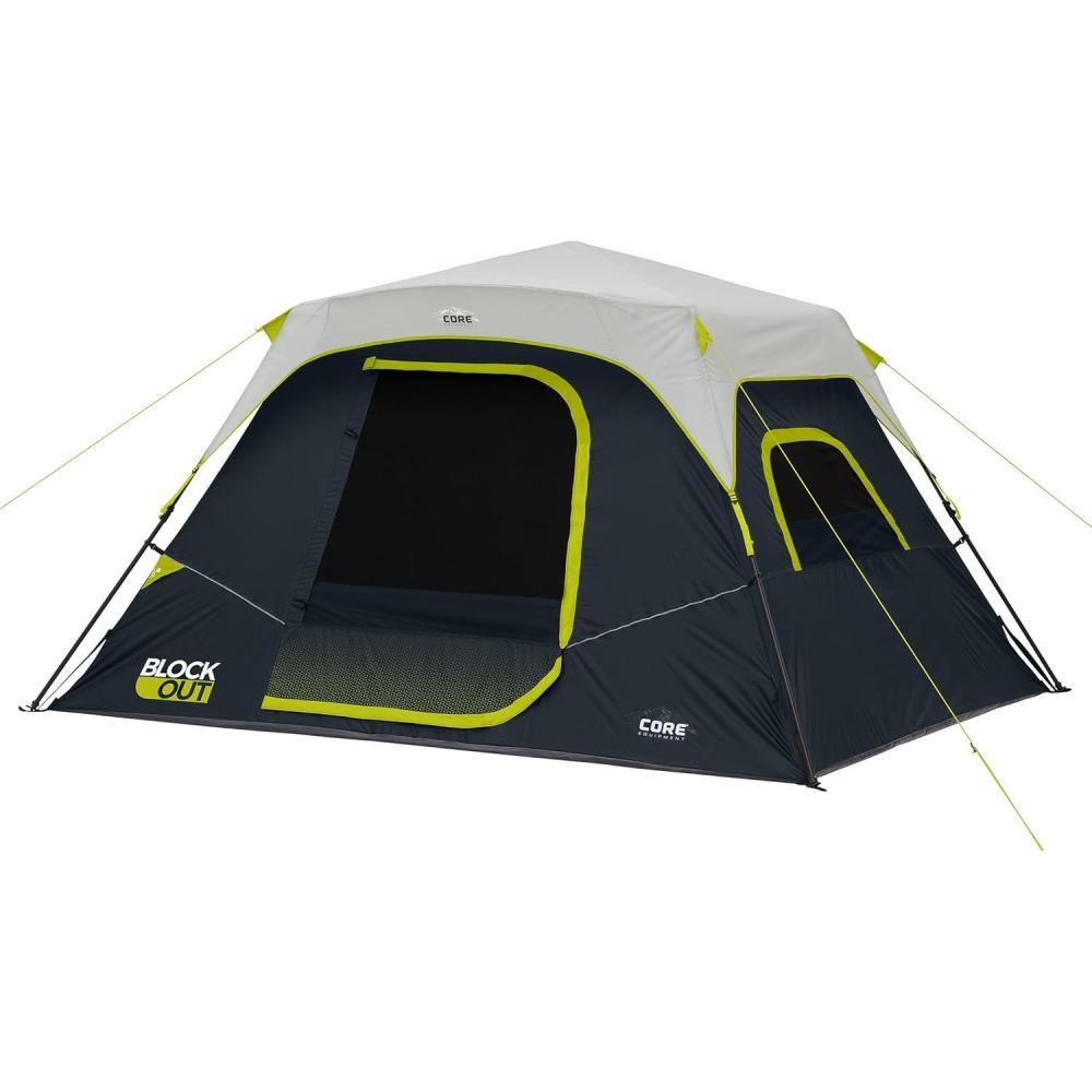 imageCORE Blackout Instant Cabin Tent  Large Family Pop Up Dark Room Tent with Easy Camp Setup  Included Storage Pockets for Outdoor Camping Accessories6 Person