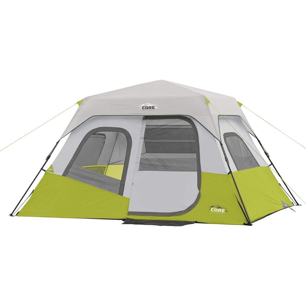 imageCORE Instant Cabin Tents 6 Person 9 Person 10 Person 12 Person Family Cabin Multi Room Pop Up Tents Car Camping Included Storage Pockets for Camping Accessories6 Person Light Gray