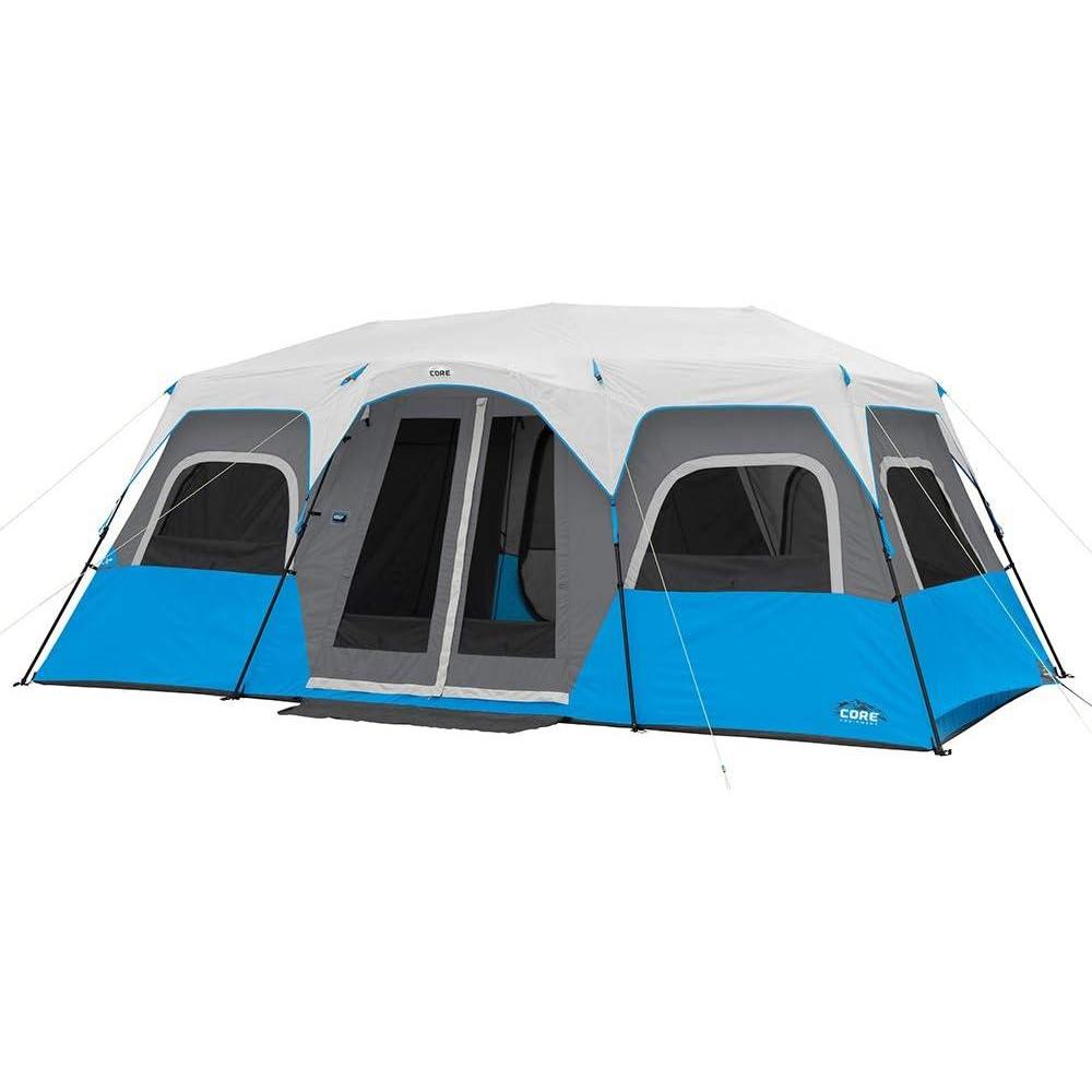 imageCORE Instant Cabin Tents with LED Lights 6 Person 9 Person 12 Person Family Multi Room Lighted Pop Up Tents for Camping Included Storage Pockets for Camping Accessories12 Person