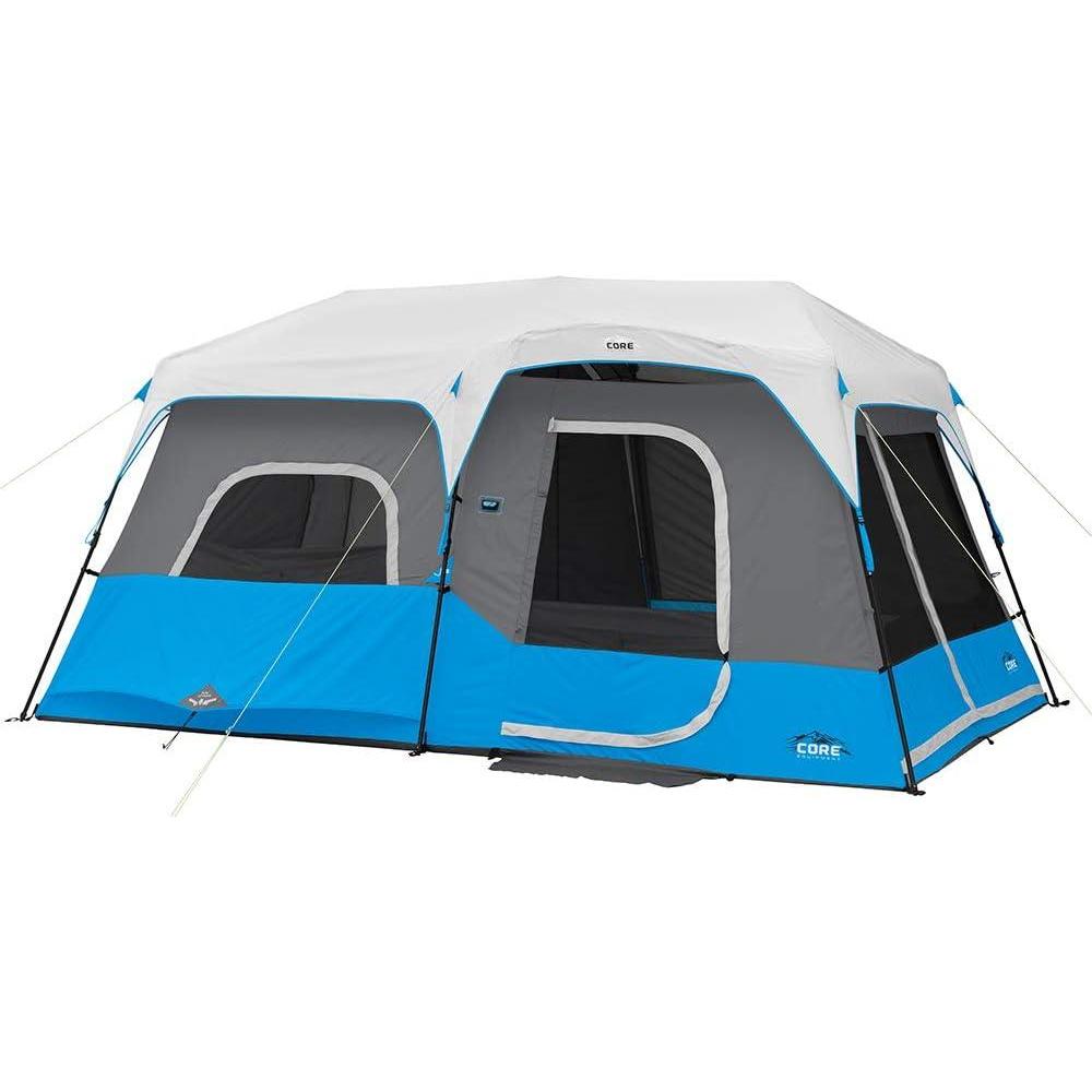 imageCORE Instant Cabin Tents with LED Lights 6 Person 9 Person 12 Person Family Multi Room Lighted Pop Up Tents for Camping Included Storage Pockets for Camping Accessories9 Person