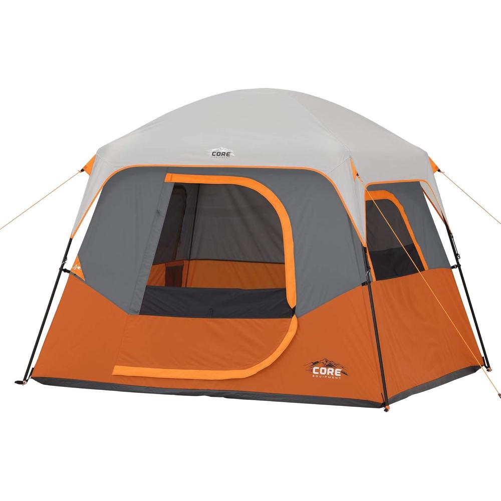 imageCORE Tent for Family Camping 4 Person ampamp 6 Person Portable Camp Tent with Carry Bag for Outdoor Car Camping Included Gear Loft Organizer for Camp Accessories4 Person