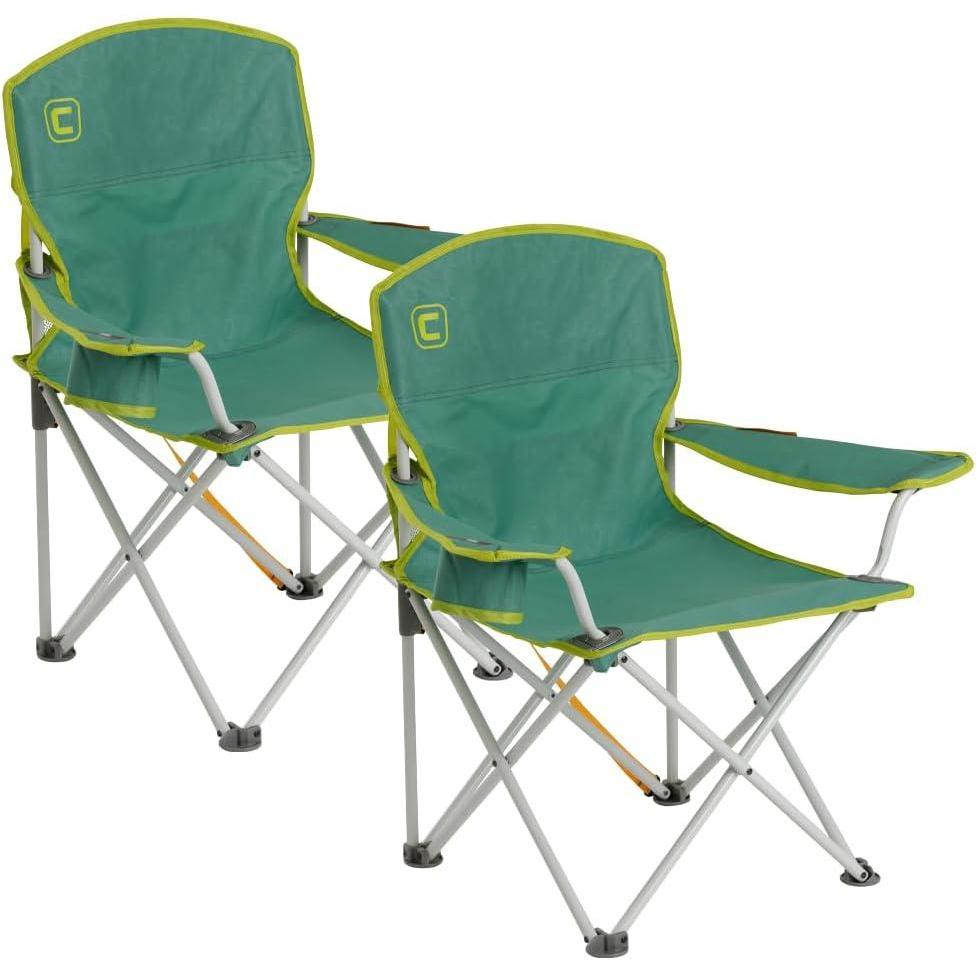 imageCORE Youth Quad Chair Folding Chair with Cupholder for Indoor Home or Outdoor Camping Perfect for Concert Seat Sports Beach Travel ampamp Picnic BlueTeal Meadow 2 Pack