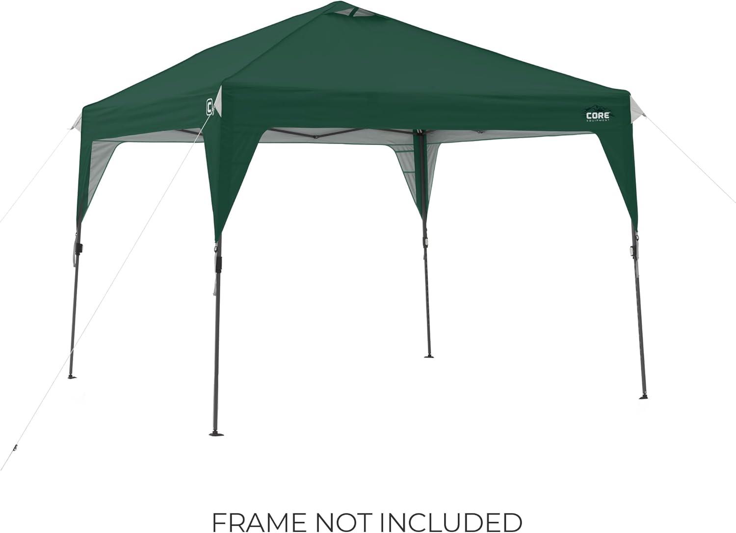 image:imageCORE 10x10 Replacement Top for Straight Leg Pop Up Canopy Tent UPF 50 Sun Protection with Vented Top and Builtin Storage PocketsForest Green