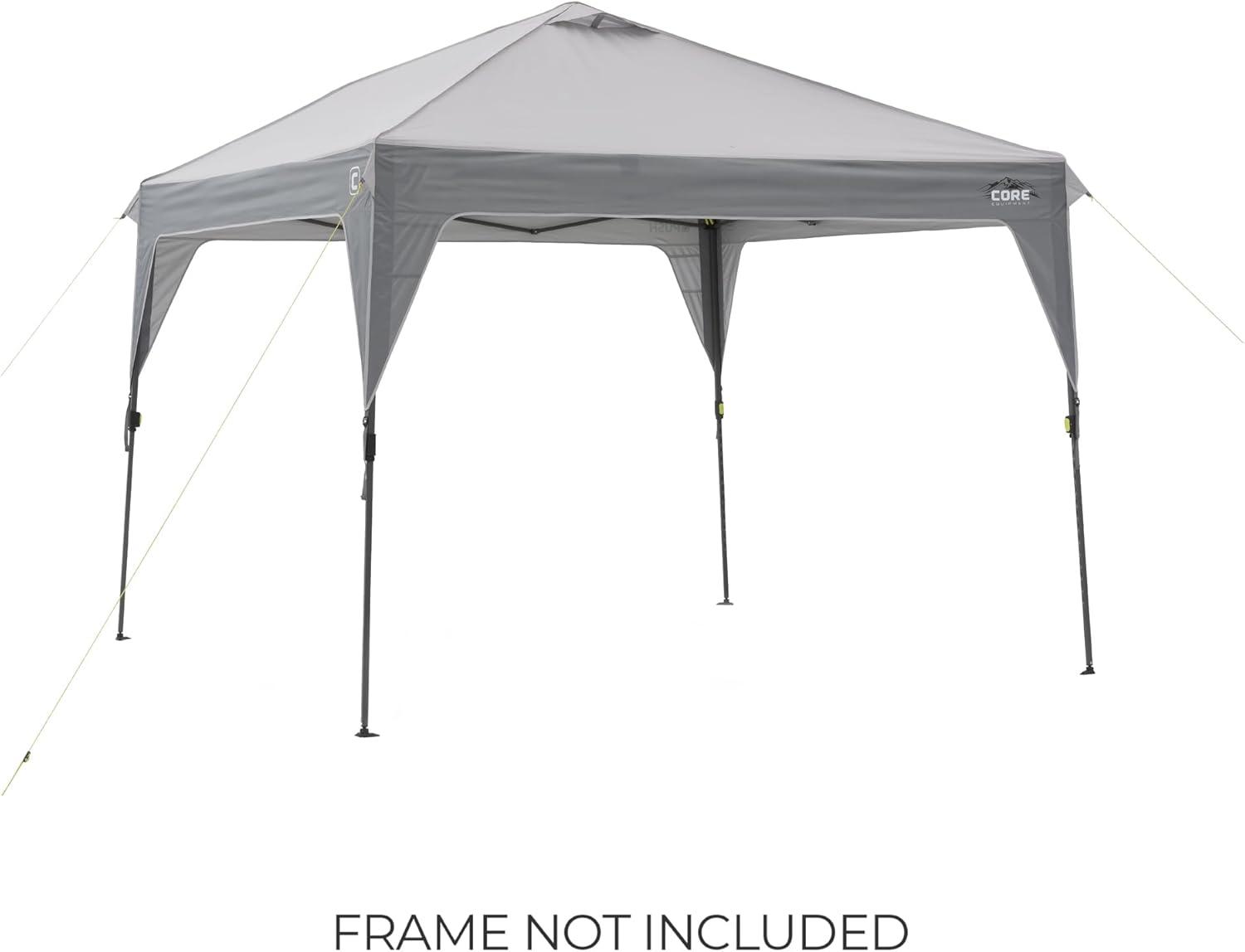 image:imageCORE 10x10 Replacement Top for Straight Leg Pop Up Canopy Tent UPF 50 Sun Protection with Vented Top and Builtin Storage PocketsGray