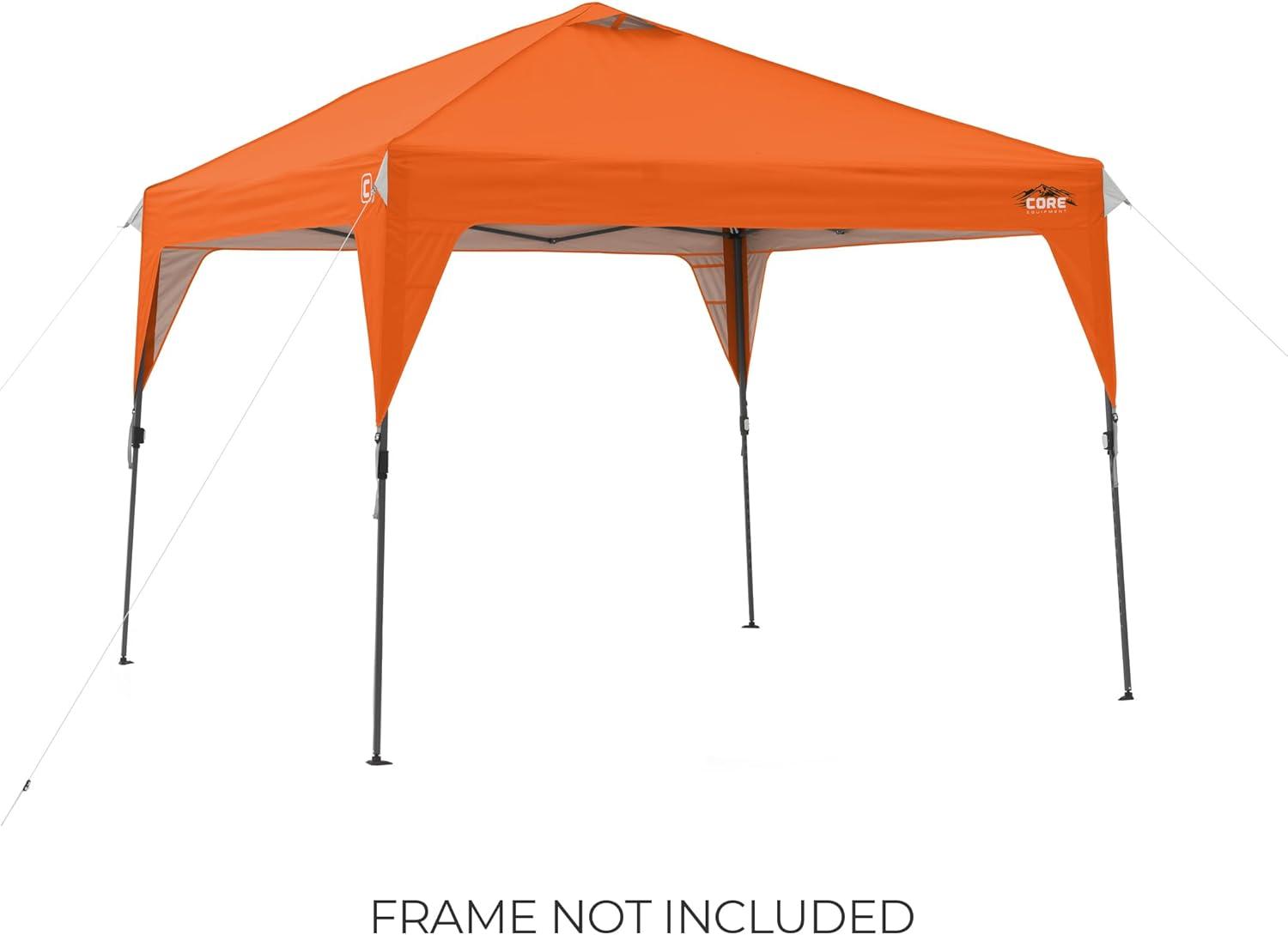 image:imageCORE 10x10 Replacement Top for Straight Leg Pop Up Canopy Tent UPF 50 Sun Protection with Vented Top and Builtin Storage PocketsOrange