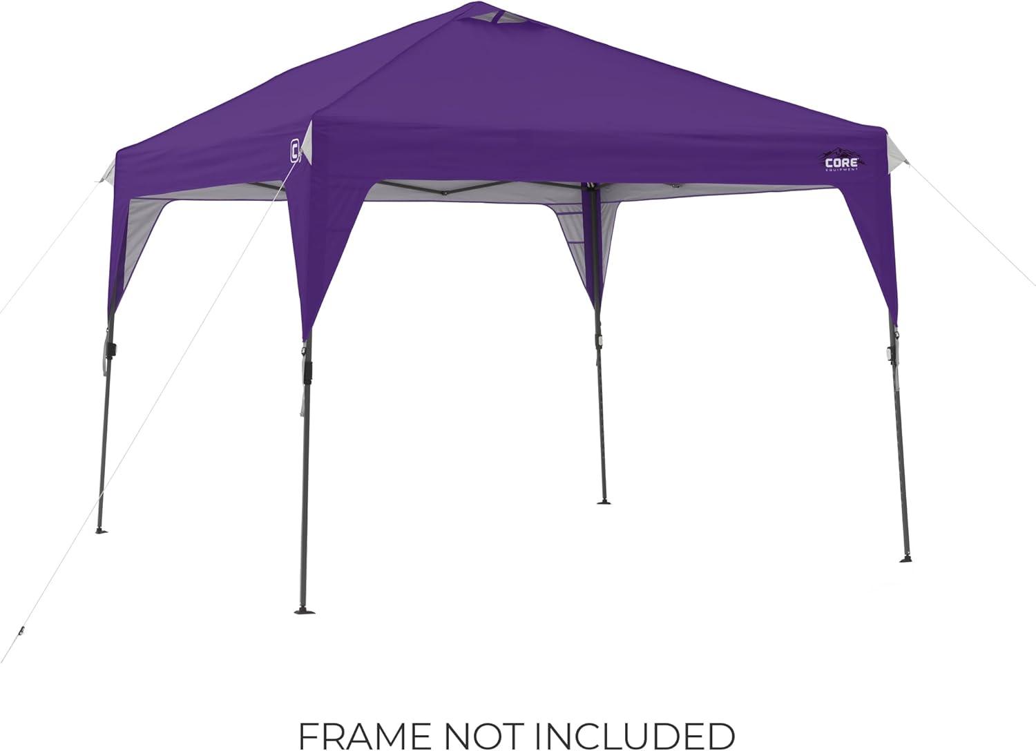 image:imageCORE 10x10 Replacement Top for Straight Leg Pop Up Canopy Tent UPF 50 Sun Protection with Vented Top and Builtin Storage PocketsPurple