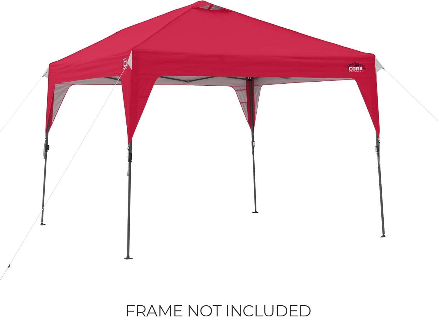 image:imageCORE 10x10 Replacement Top for Straight Leg Pop Up Canopy Tent UPF 50 Sun Protection with Vented Top and Builtin Storage PocketsRed