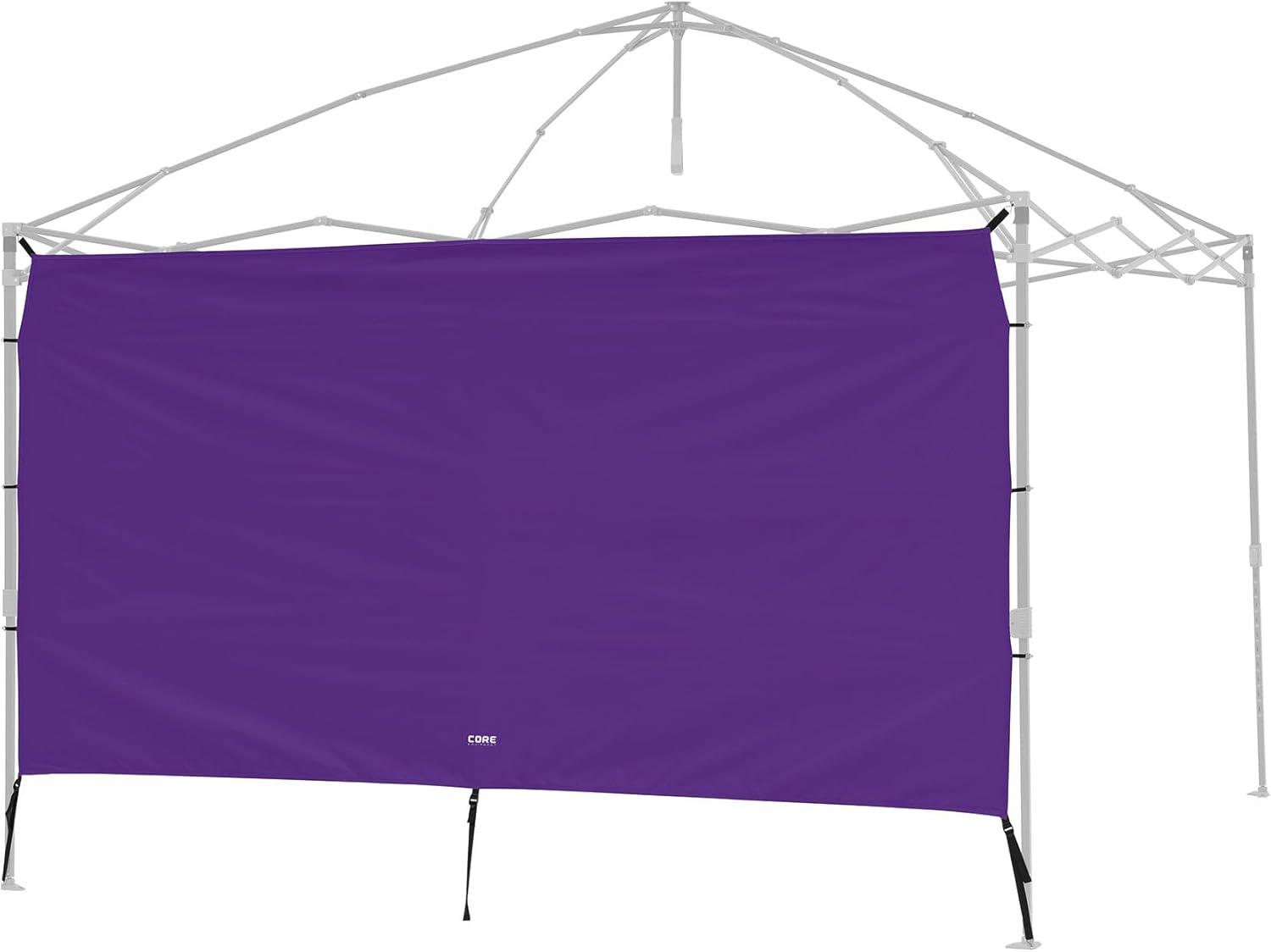 image:imageCORE Sunwall for Straight Leg Pop Up Canopy Tent Fits 10x10 and 13x13 CORE Models Removable Sidewall to Block Sun Wind and Rain UPF 50 Sun ProtectionPurple