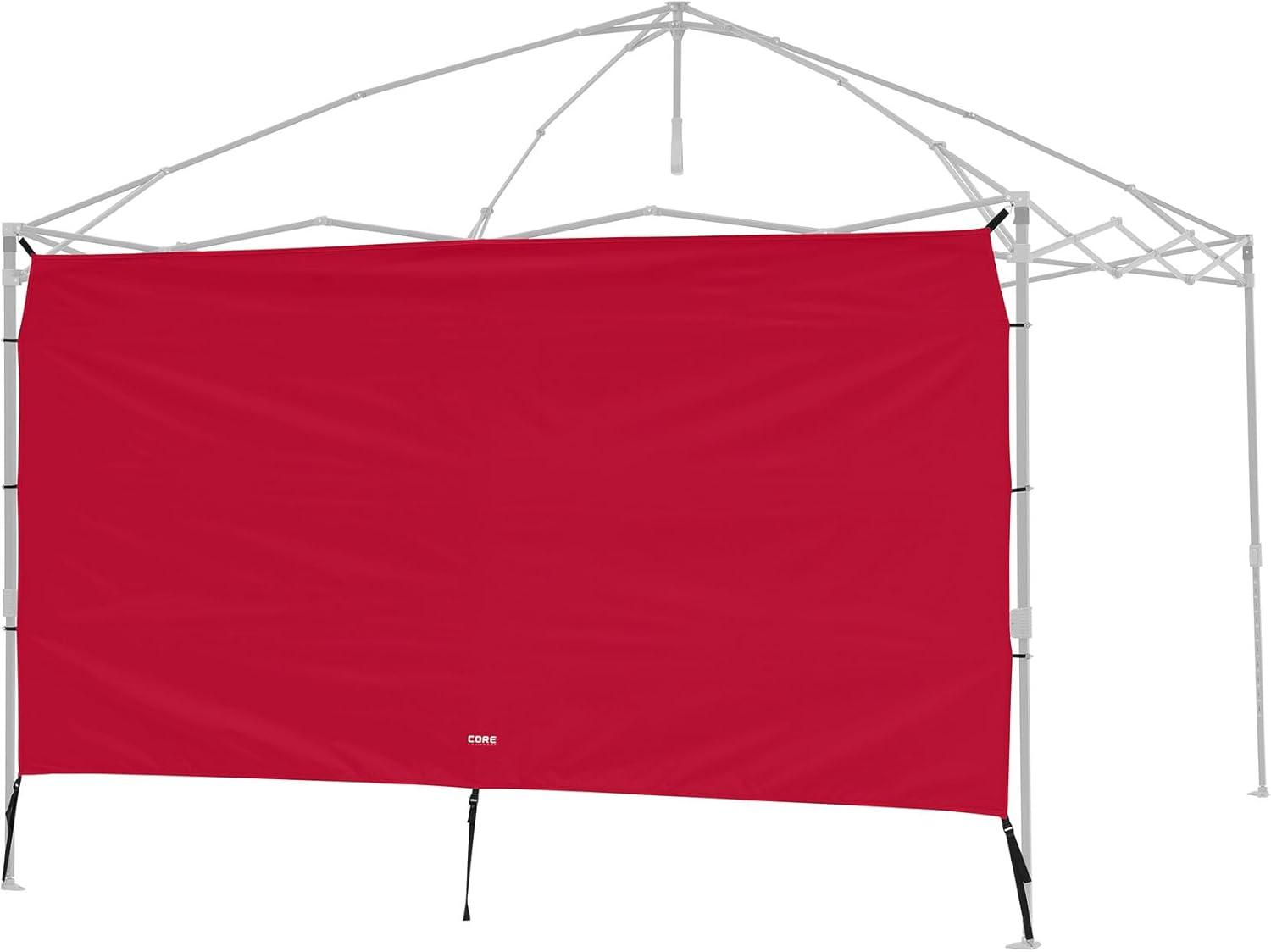 image:imageCORE Sunwall for Straight Leg Pop Up Canopy Tent Fits 10x10 and 13x13 CORE Models Removable Sidewall to Block Sun Wind and Rain UPF 50 Sun ProtectionRed