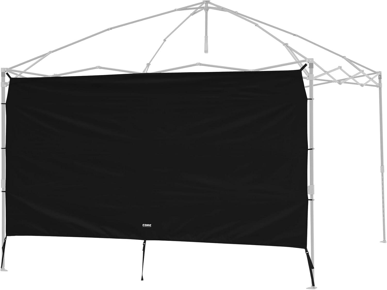 image:imageCORE Sunwall for Straight Leg Pop Up Canopy Tent Fits 10x10 and 13x13 CORE Models Removable Sidewall to Block Sun Wind and Rain UPF 50 Sun ProtectionBlack