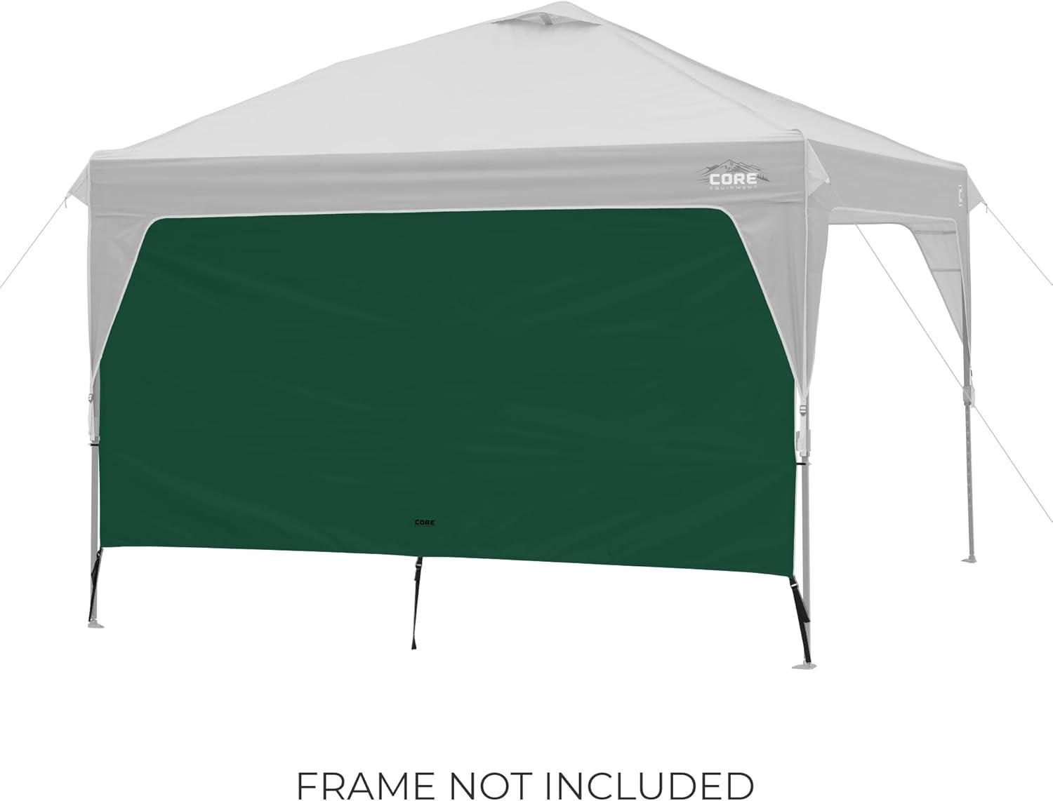 image:imageCORE Sunwall for Straight Leg Pop Up Canopy Tent Fits 10x10 and 13x13 CORE Models Removable Sidewall to Block Sun Wind and Rain UPF 50 Sun ProtectionForest Green