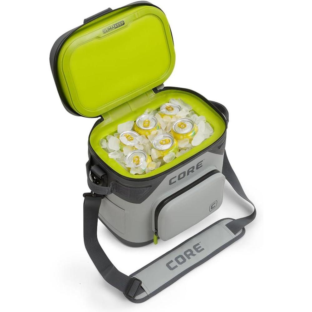 image:imageCORE Magnetic Leak Proof Soft Cooler with Waterproof Zipper  Insulated Bag Portable Ice Chest Box  Best Soft Cooler for Food amp Beverages for Tailgating Car Camping Travel and Family Beach PicnicsShadow Gray