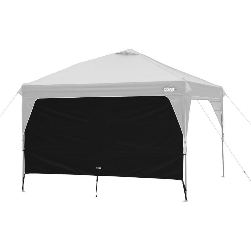 image:imageCORE Sunwall for Straight Leg Pop Up Canopy Tent Fits 10x10 and 13x13 CORE Models Removable Sidewall to Block Sun Wind and Rain UPF 50 Sun ProtectionBlack