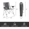 CORE Extra Large Tension Chair | Foldable Chair with Cupholders for Indoor Home or Outdoor Camping | Perfect for Concert Seat, Sports, Beach, Travel & Picnic(Dark Gray – 2 Pack)