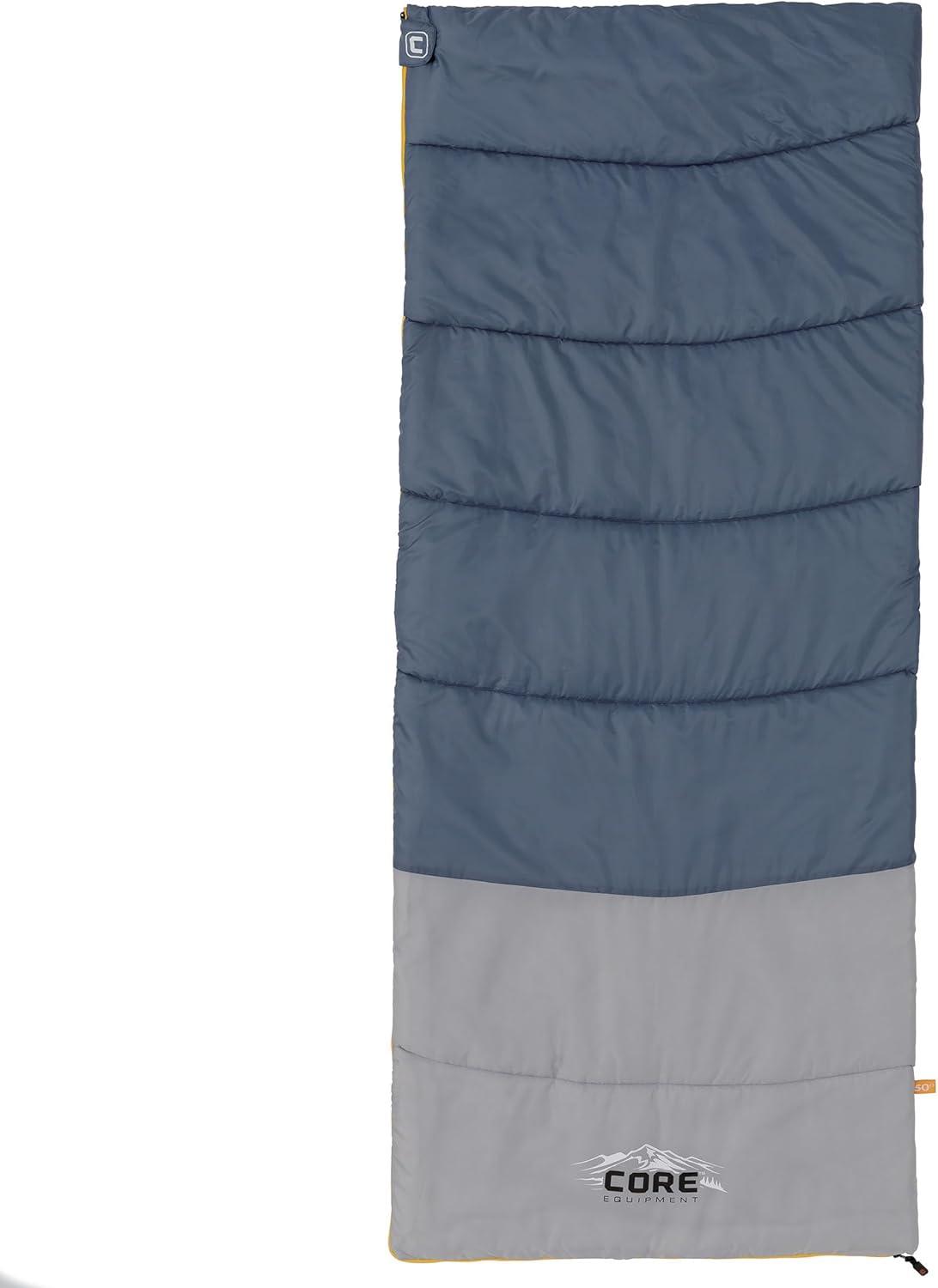 image:imageCORE Sleeping Bags for Adults Lightweight amp Compact Perfect for Indoor or Outdoor Use Camping Backpacking Hiking amp Sleepovers Ideal for Warm amp Cooler 3 Season WeatherRegular 77 x 33