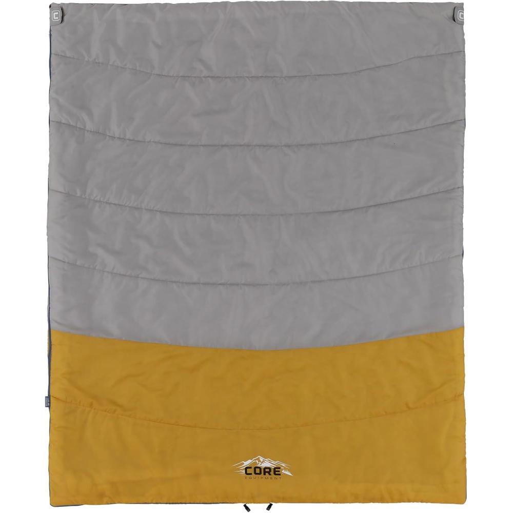 image:imageCORE 50 Degree Double Sleeping Bag Adult 2 Person Queen Size Sleep Sack Perfect for Indoor or Outdoor Use Camping Hiking amp Sleepovers Ideal for Warm 3 Season Weather