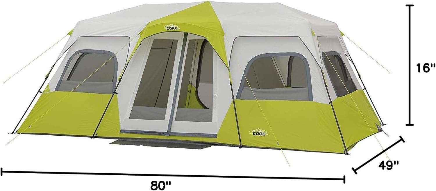 image:imageCORE Instant Cabin Tents Family Cabin Multi Room Pop Up Tents Car Camping Included Storage Pockets for Camping Accessories12 Person