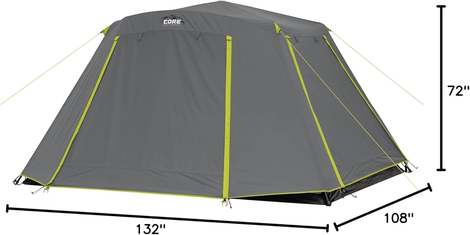 image:imageCORE Instant Cabin Tents Family Cabin Multi Room Pop Up Tents Car Camping Included Storage Pockets for Camping Accessories6 Person With Full Rainfly