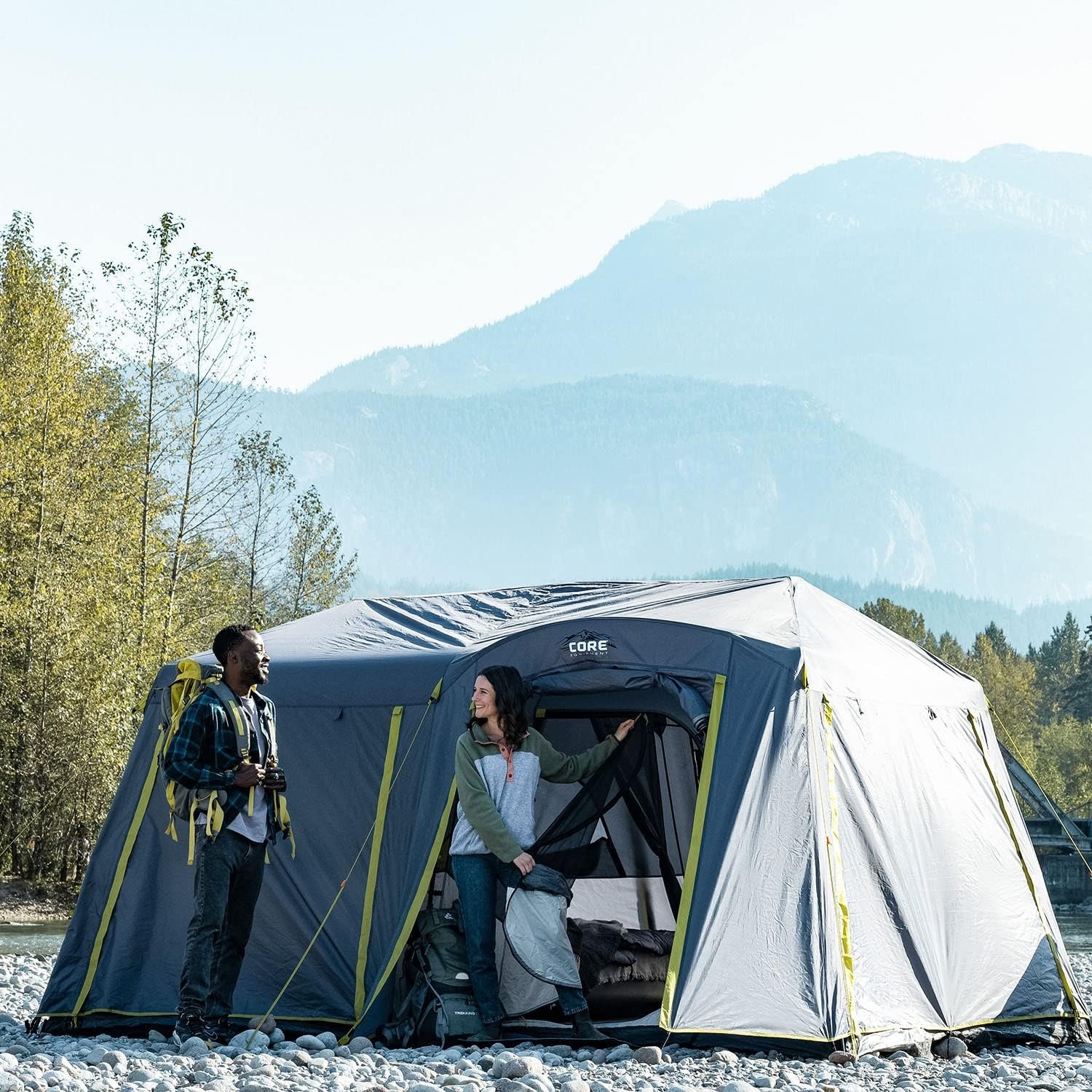 image:imageCORE Instant Cabin Tents Family Cabin Multi Room Pop Up Tents Car Camping Included Storage Pockets for Camping Accessories9 Person With Full Rainfly