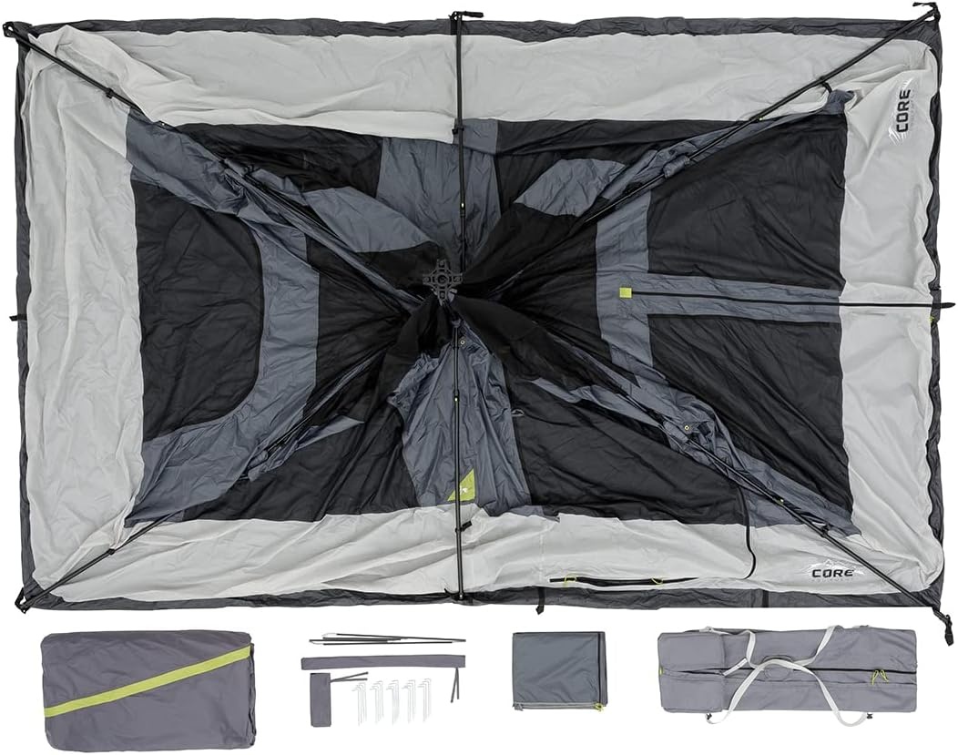 image:imageCORE Instant Cabin Tents Family Cabin Multi Room Pop Up Tents Car Camping Included Storage Pockets for Camping Accessories9 Person With Full Rainfly