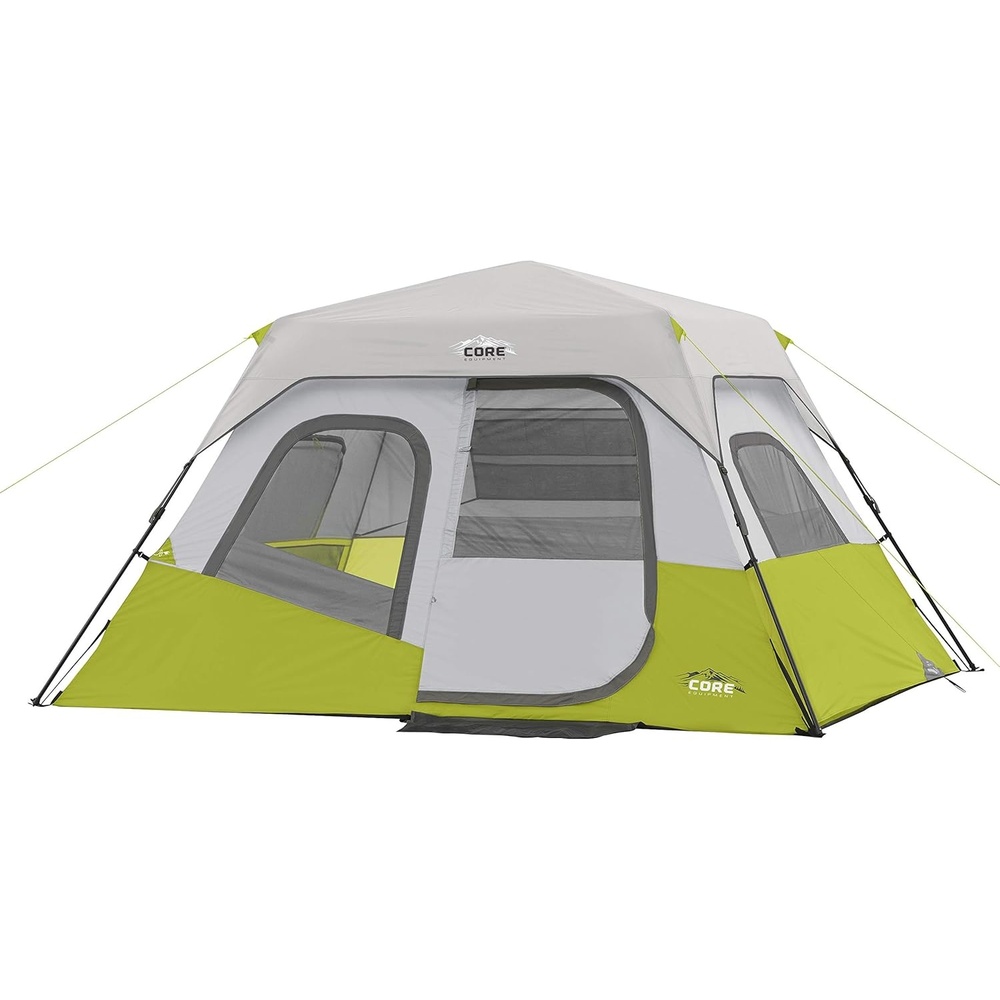 image:imageCORE Instant Cabin Tents Family Cabin Multi Room Pop Up Tents Car Camping Included Storage Pockets for Camping Accessories6 Person Light Gray